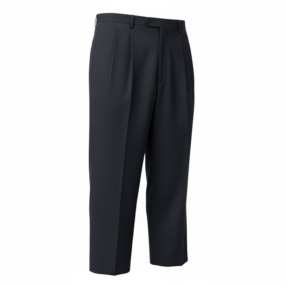 Bill Blass Menswear flat front pleated dress pants Black Size See measurements